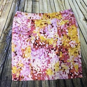 Ann Taylor Loft Petite Abstract Floral Skirt